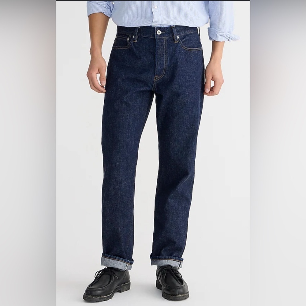 J. Crew Men's Dark Blue Straight Jeans